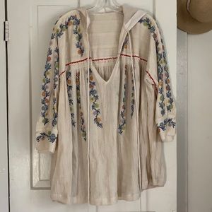 Rare Boho Beaded + Hooded Tunic